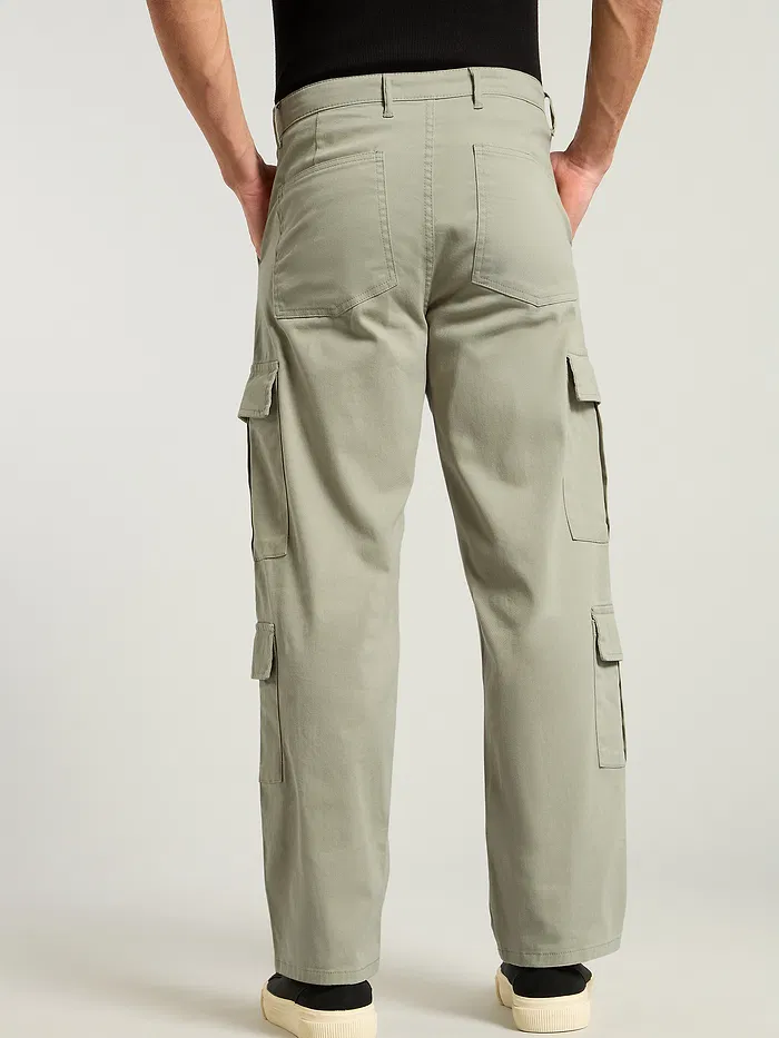 Clay Beige Cotton Cargo Pants