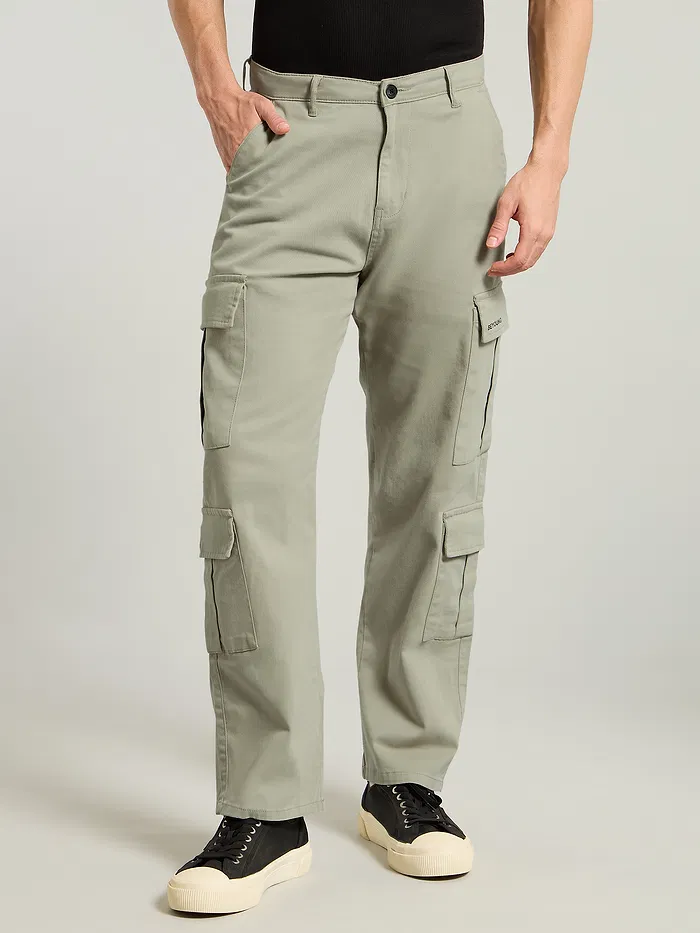 Clay Beige Cotton Cargo Pants