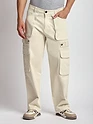 Cream Belt Loop Cargo Pants