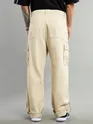 Cream Cotton Cargo Pants