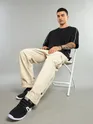 Cream Cotton Cargo Pants