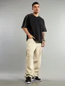 Cream Cotton Cargo Pants