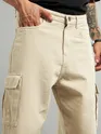 Cream Cotton Cargo Pants