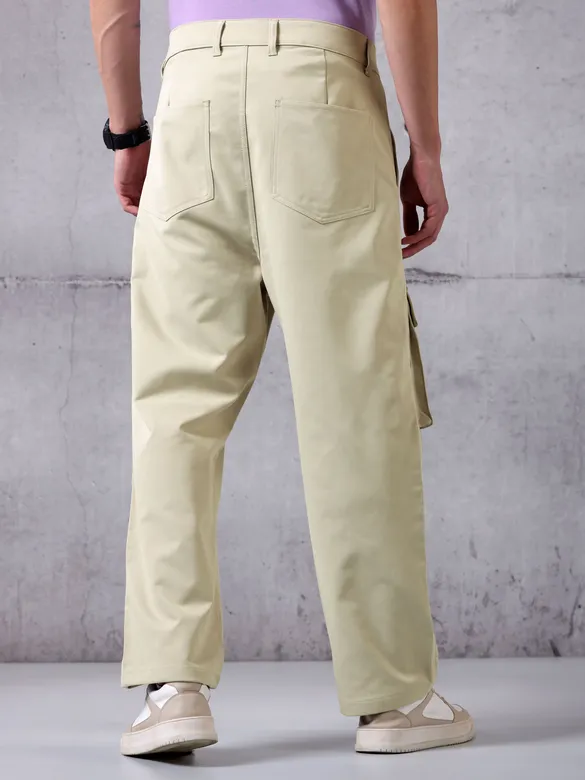 Cream Utility Cargo Pant for Men