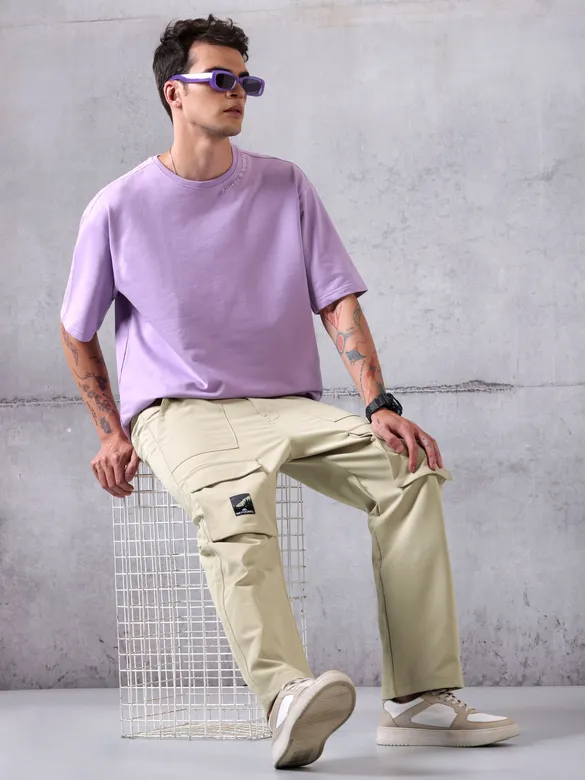 Cream Utility Cargo Pant for Men