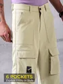 Cream Utility Cargo Pant for Men
