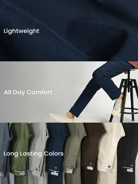 Dark Blue Regular-fit Chino Pants