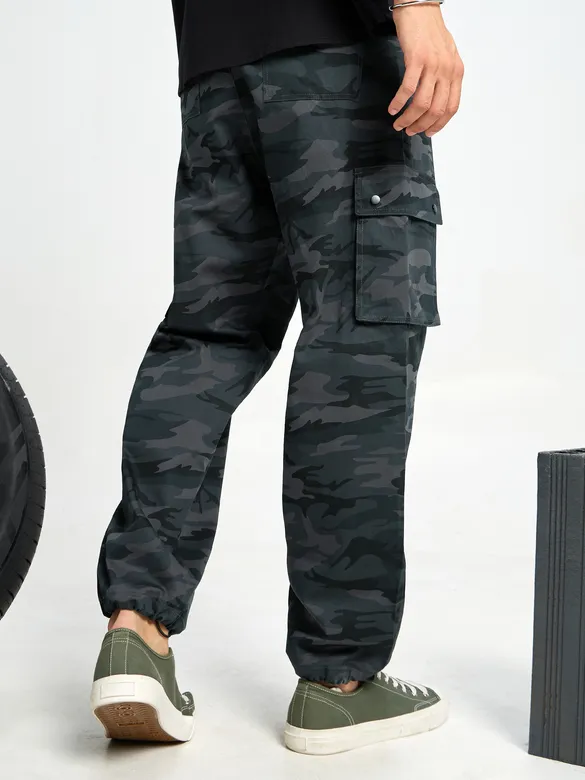 Dark Grey Camo Cargo Pants for Men