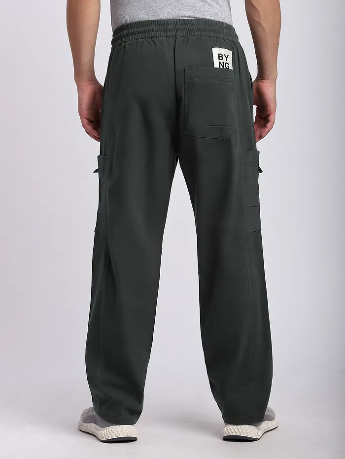 Dark Grey Elasticated Cargo Pants