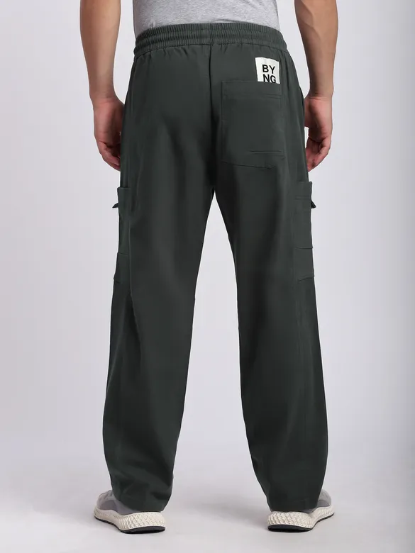 Dark Grey Elasticated Cargo Pants
