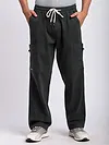 Dark Grey Elasticated Cargo Pants