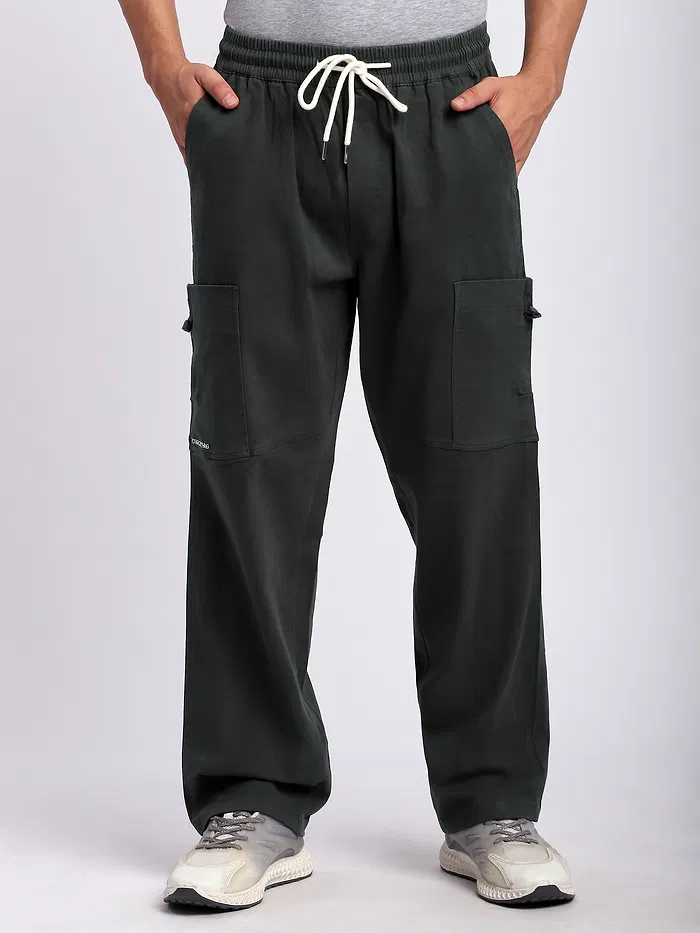 Dark Grey Elasticated Cargo Pants