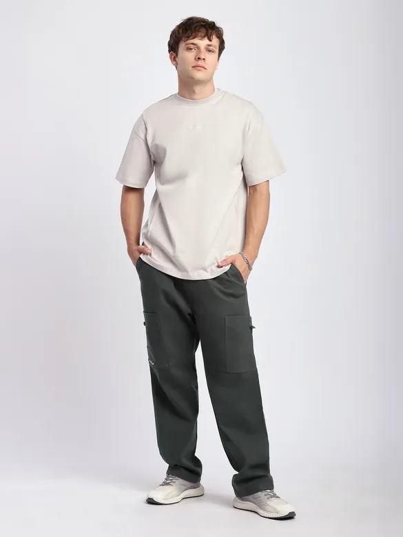 Dark Grey Elasticated Cargo Pants