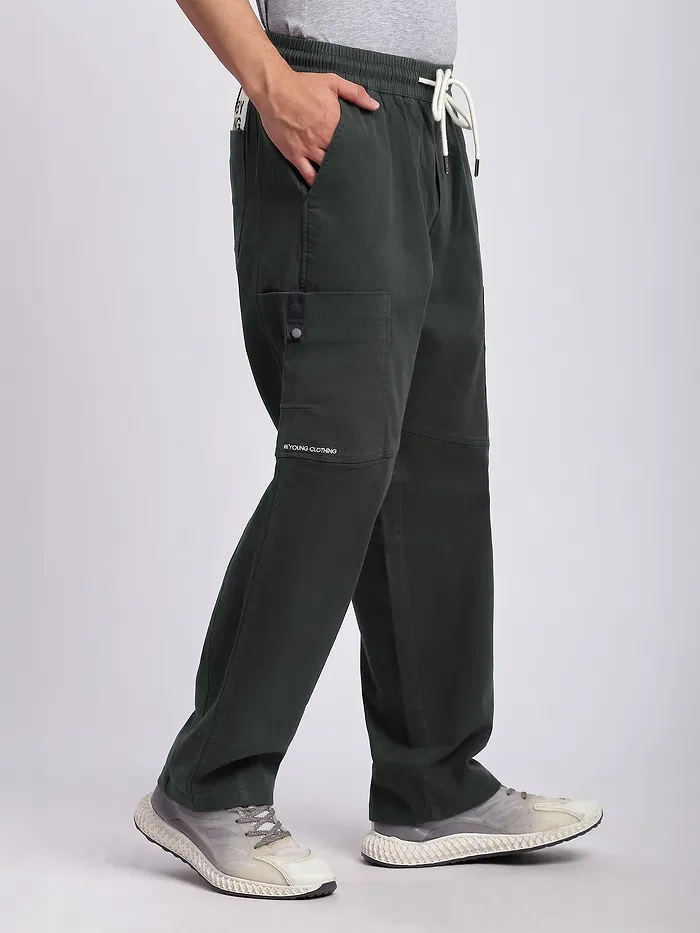 Dark Grey Elasticated Cargo Pants