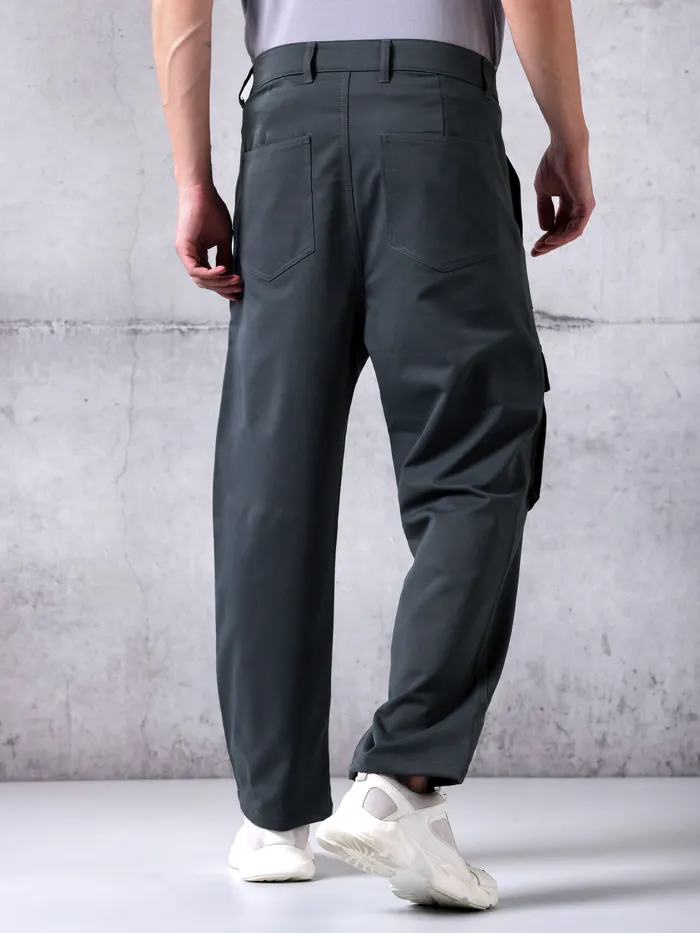 Dark Grey Utility Cargo Pants for Men