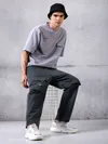 Dark Grey Utility Cargo Pants for Men