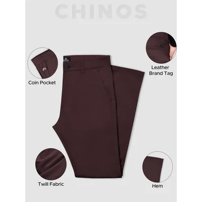 Dark Maroon Chinos for Men