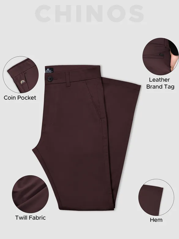Dark Maroon Chinos for Men