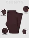 Dark Maroon Chinos for Men