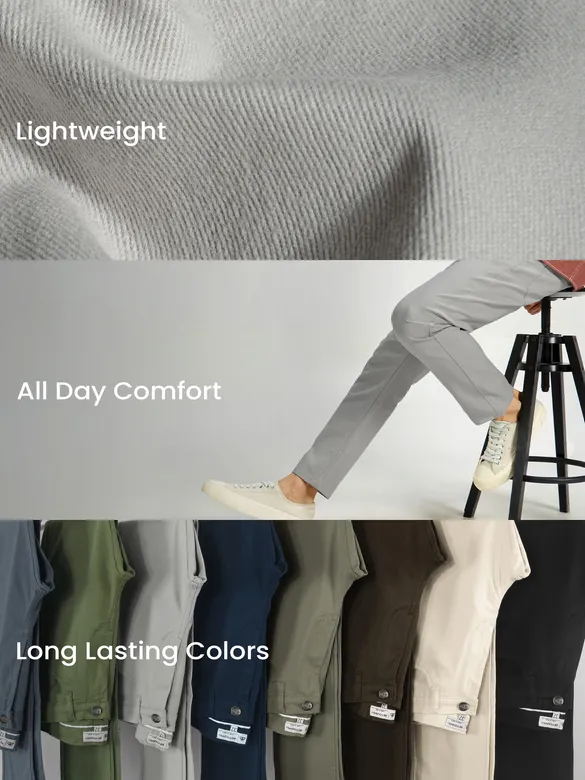 Elephant Grey Regular-fit Chino Pants