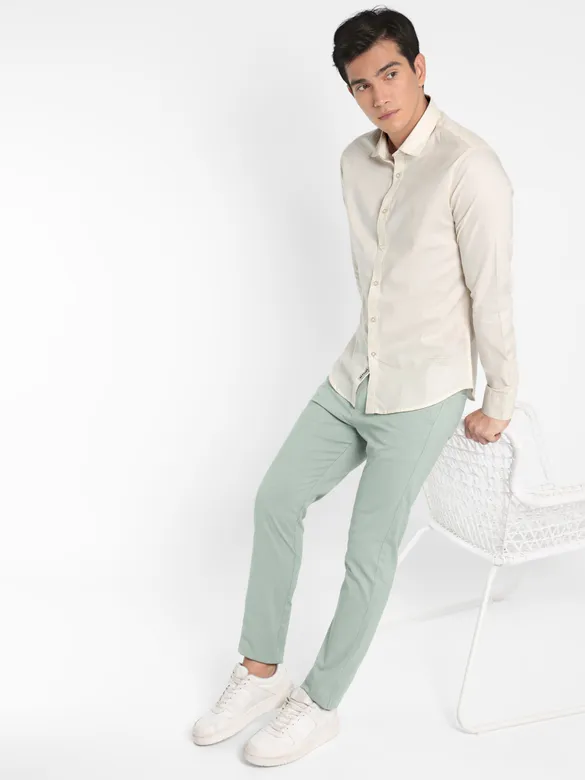 Faded Green Linen Pants for Men