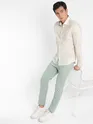 Faded Green Linen Pants for Men
