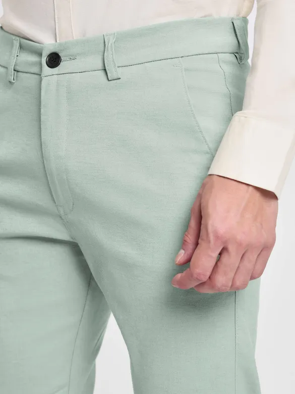 Faded Green Linen Pants for Men