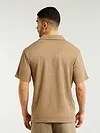 Golden Brown Lapel Collar Polo T-Shirt