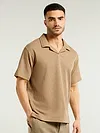 Golden Brown Lapel Collar Polo T-Shirt