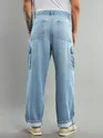 Light Blue Cotton Cargo Pants