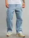 Light Blue Cotton Cargo Pants