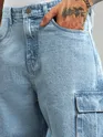 Light Blue Cotton Cargo Pants