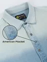 Light Blue Ombre Denim Shirt For Men