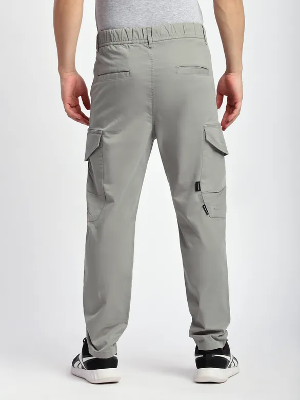 Light Grey Cut and Sew Cargo Pants
