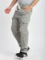 Light Grey Cut and Sew Cargo Pants