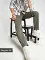 Olive Green Regular-fit Chino Pants
