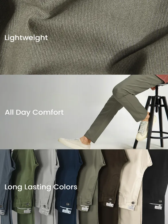 Light Olive Green Regular-fit Chino Pants