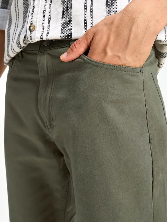 Light Olive Green Regular-fit Chino Pants