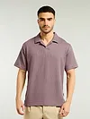 Mauve Pink Lapel Collar Polo T-Shirt