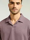 Mauve Pink Lapel Collar Polo T-Shirt