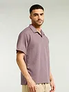 Mauve Pink Lapel Collar Polo T-Shirt