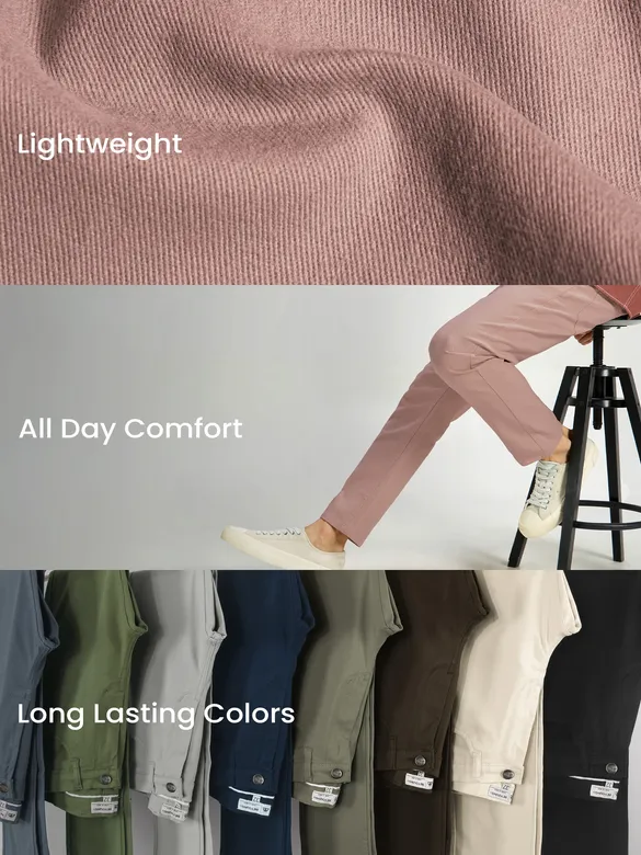 Mauve Pink Regular-fit Chino Pants