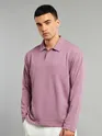 Mauve Pink Revere Neck Full Sleeve Polo