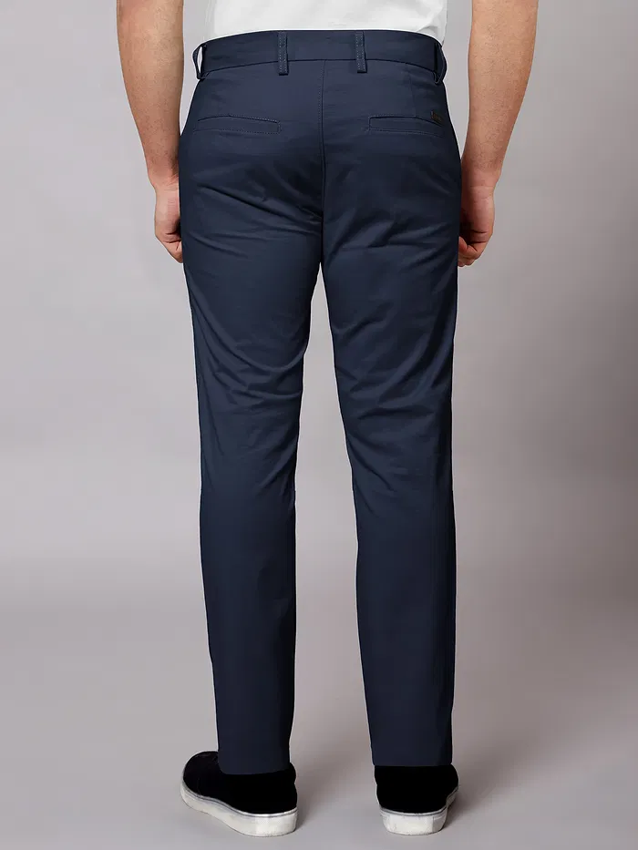Midnight Blue Slim-Fit Trousers