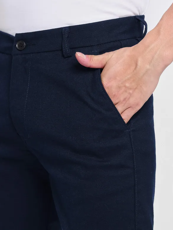 Midnight Blue Linen Pants for Men