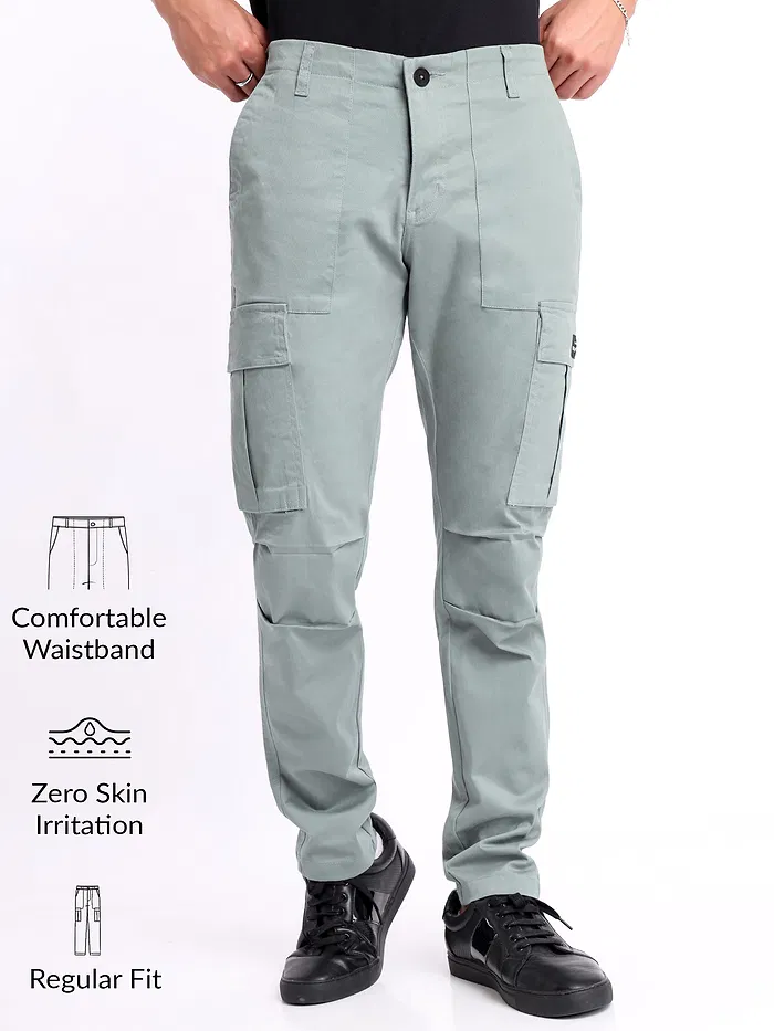 Mist Grey Signature Cargo Pants