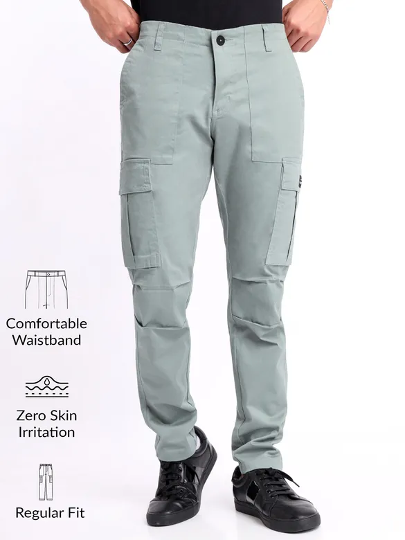 Mist Grey Signature Cargo Pants