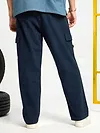Navy Blue Oversized Cargo Pants for Men