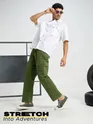 Olive Green Oversized Cargo Pants for Men