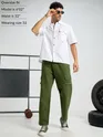 Olive Green Oversized Cargo Pants for Men